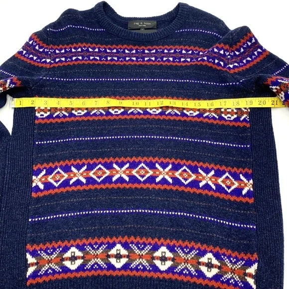 rag & bone Wesley Fair Isle Wool Sweater Size Medium